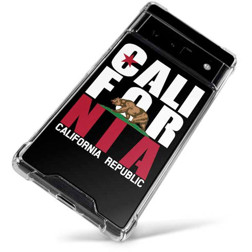 California Black Block Google Pixel 6 Clear Case